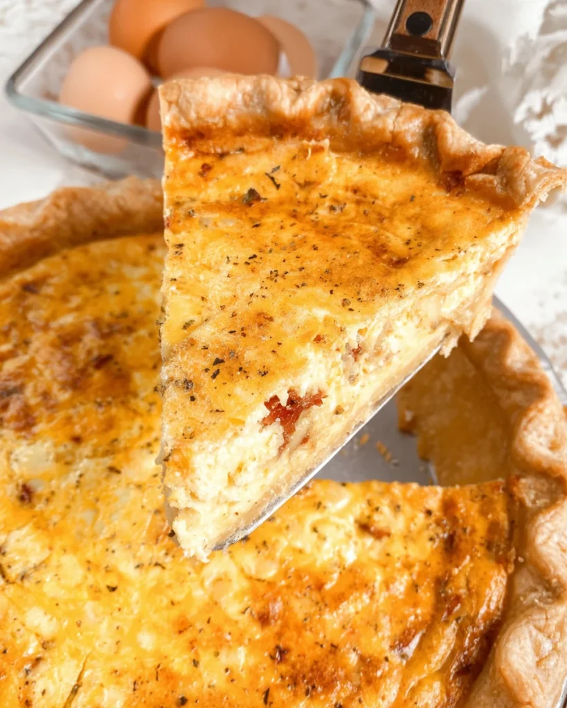 Bacon Cheddar Quiche with Frozen Pie Crust