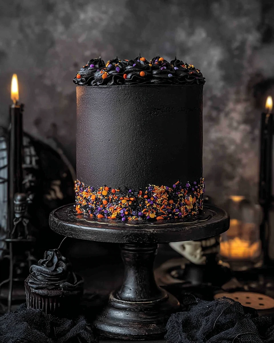 Black Velvet Halloween Cake