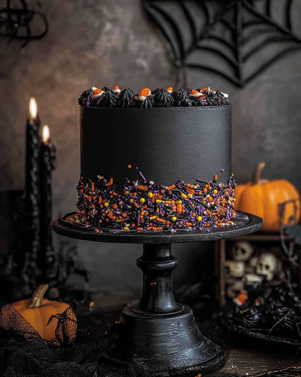 Black Velvet Halloween Cake