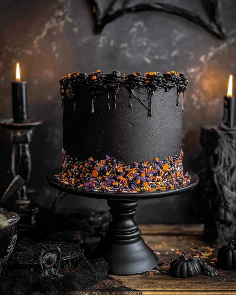 Black Velvet Halloween Cake