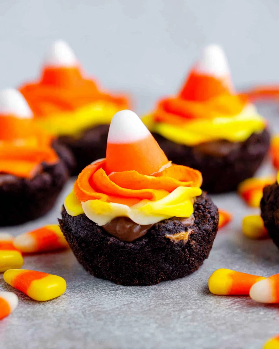 Candy Corn Brownie Bites