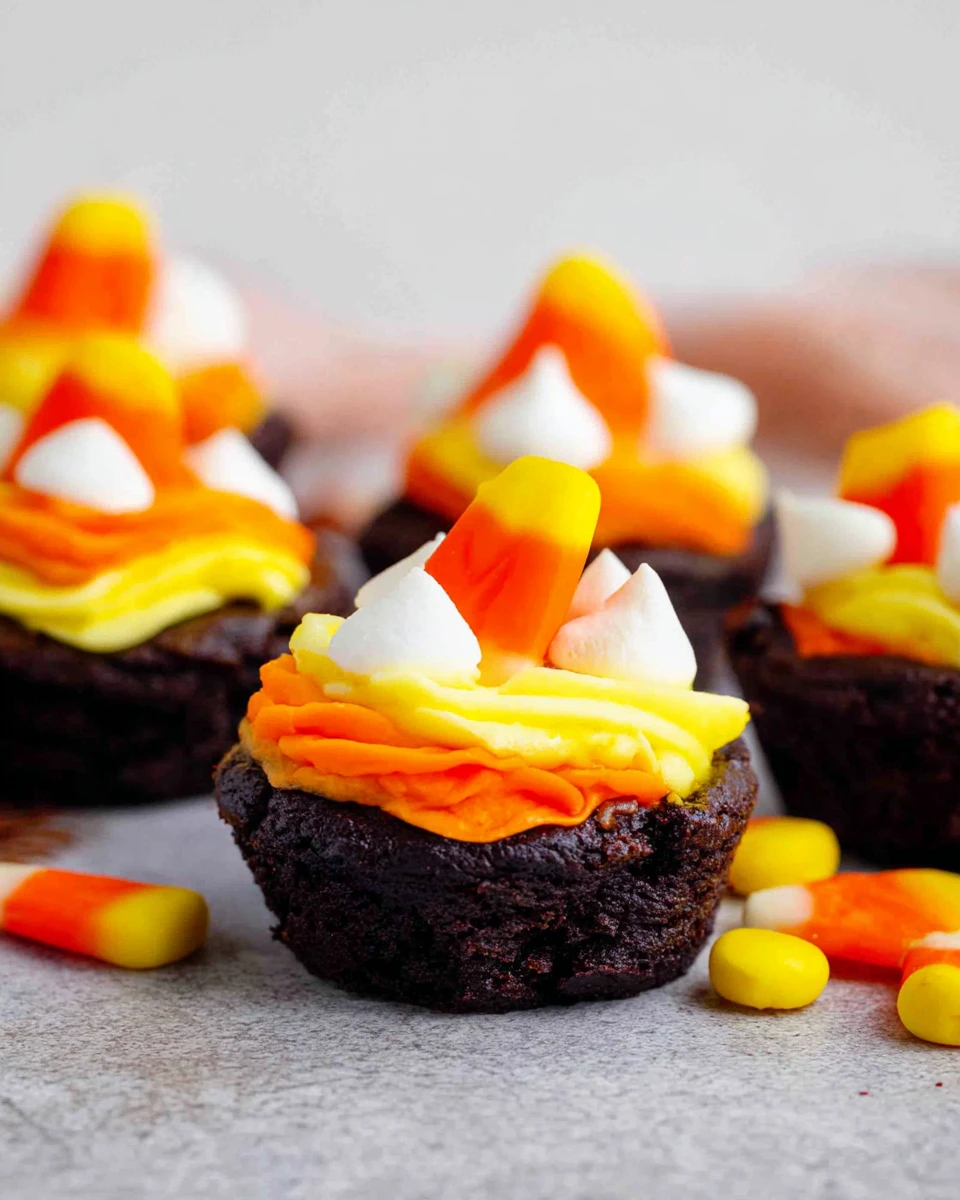 Candy Corn Brownie Bites
