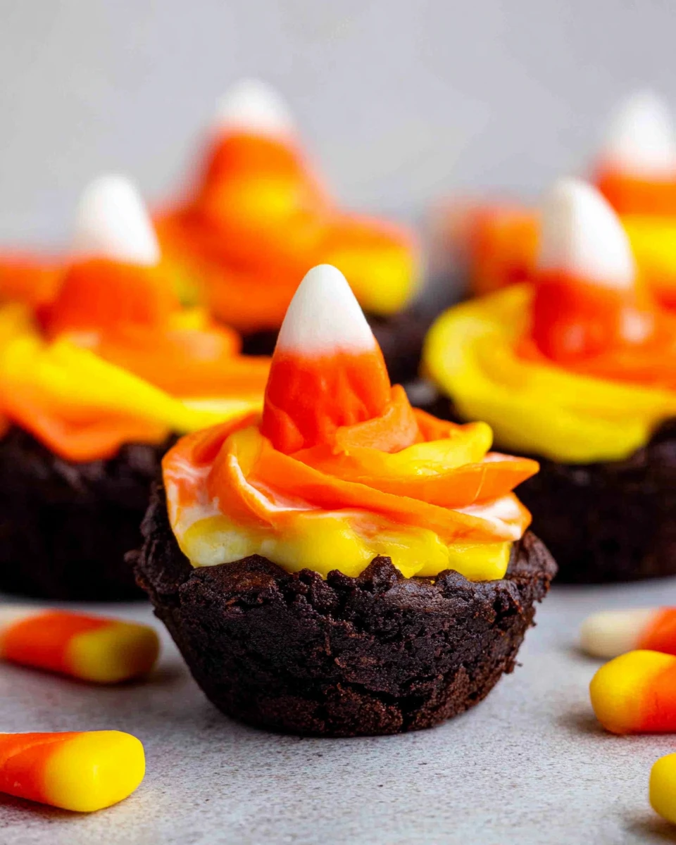Candy Corn Brownie Bites