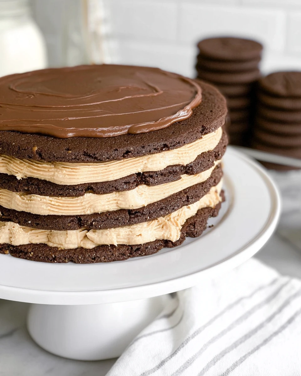 Chocolate Peanut Butter Layered Cookie Cake