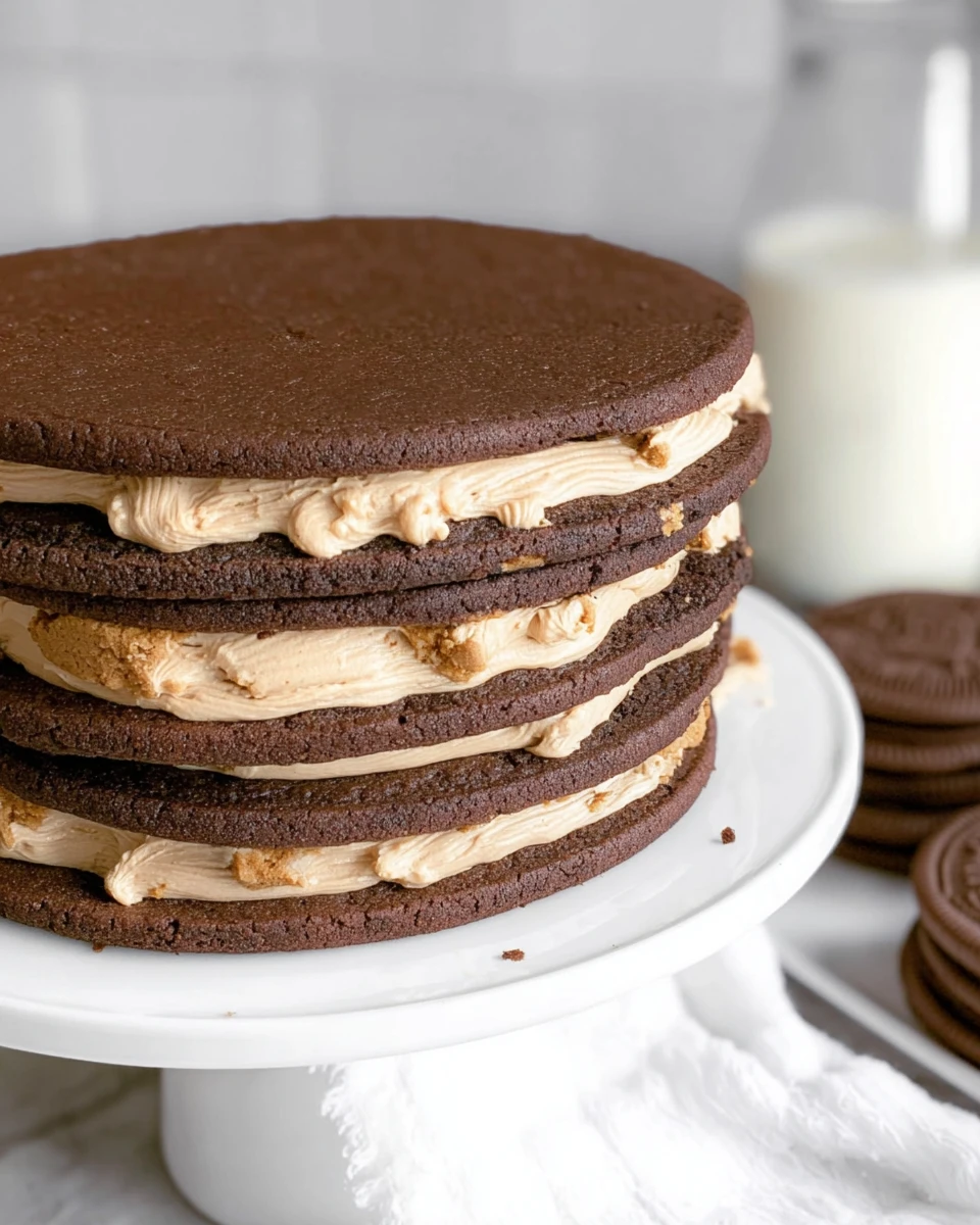 Chocolate Peanut Butter Layered Cookie Cake