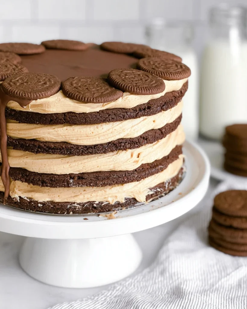 Chocolate Peanut Butter Layered Cookie Cake