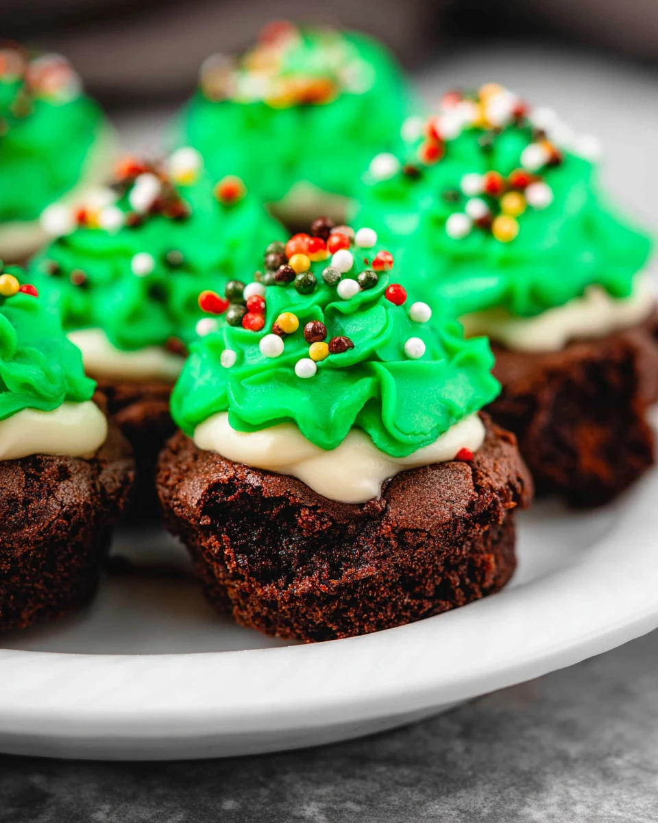 Christmas Tree Brownie Bites
