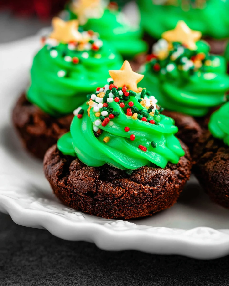 Christmas Tree Brownie Bites