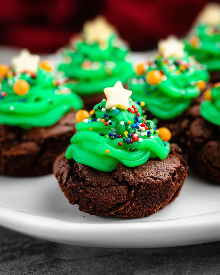 Christmas Tree Brownie Bites