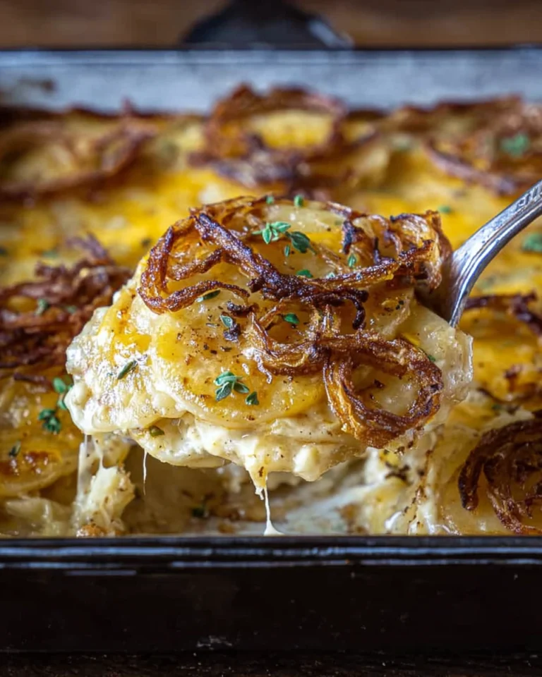Crispy Onion Scalloped Potatoes