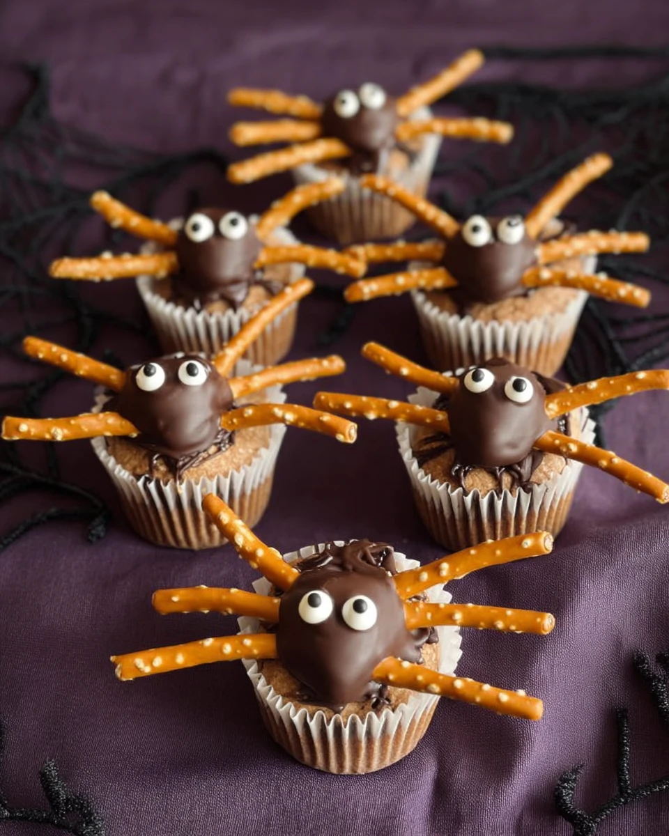 DIY Pretzel & Chocolate Spiders