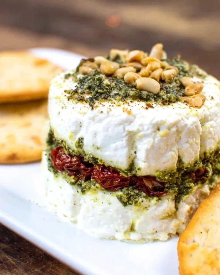 Goat Cheese, Pesto, and Sun-Dried Tomato Terrine