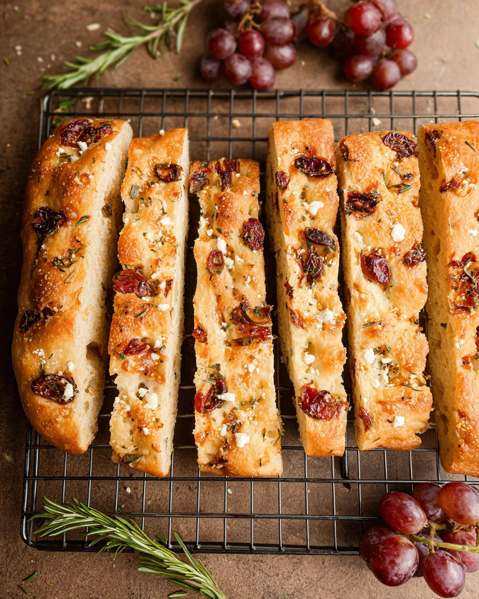 Grape & Rosemary Focaccia with Brown Butter & Feta Cheese