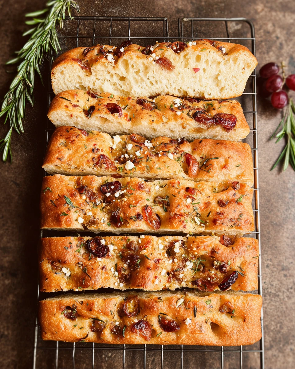 Grape & Rosemary Focaccia with Brown Butter & Feta Cheese