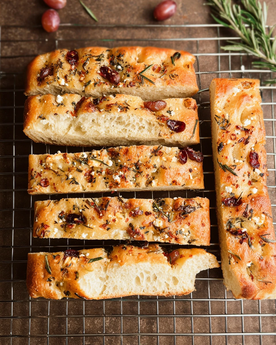 Grape & Rosemary Focaccia with Brown Butter & Feta Cheese