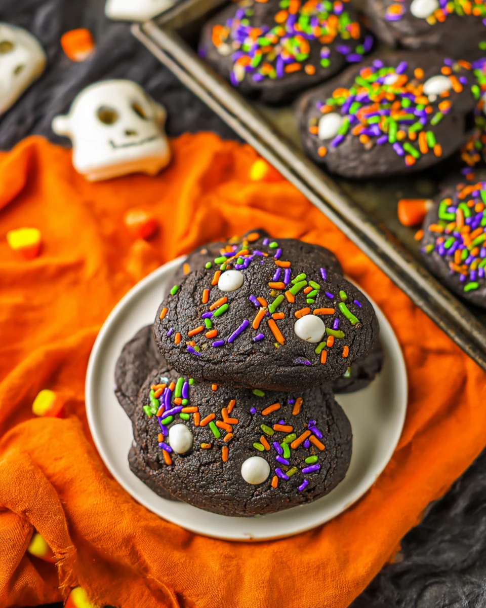 Halloween Black Velvet Cookies