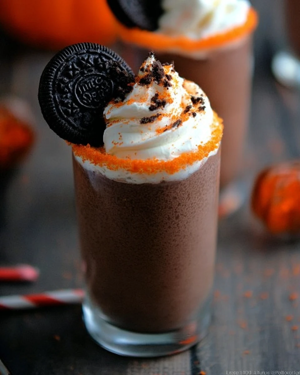 Halloween Oreo Frozen Hot Chocolate