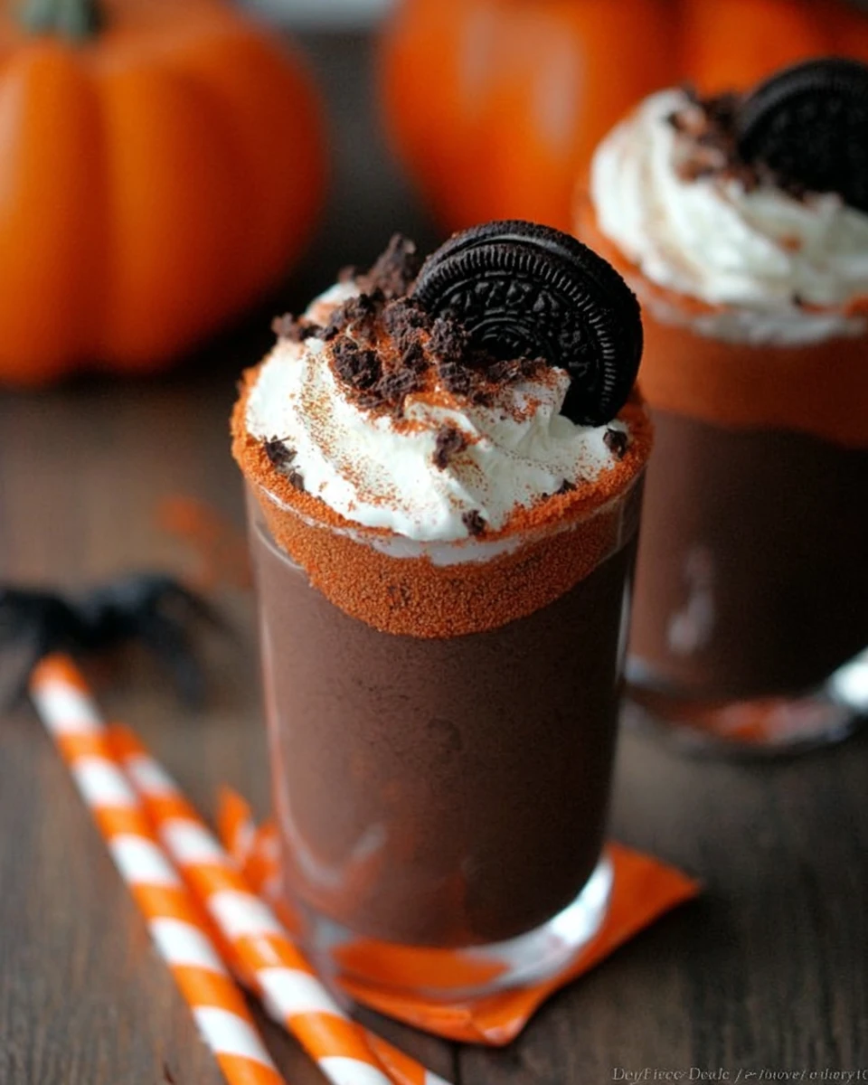 Halloween Oreo Frozen Hot Chocolate