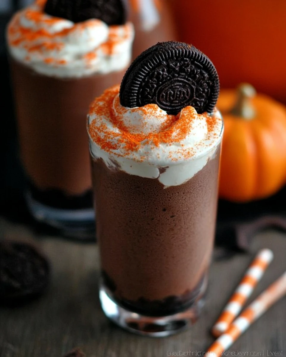 Halloween Oreo Frozen Hot Chocolate