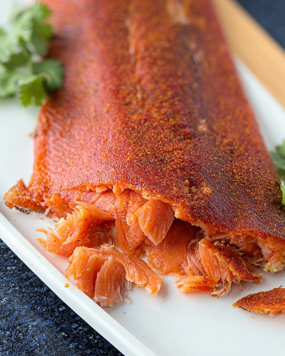 Hot Smoked Salmon Fillet with a Brown Sugar Spice Rub