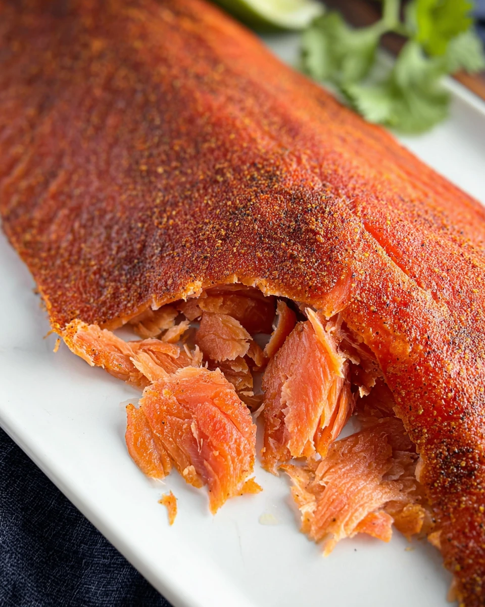Hot Smoked Salmon Fillet with a Brown Sugar Spice Rub