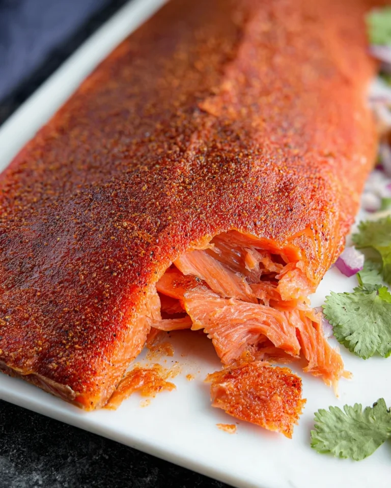 Hot Smoked Salmon Fillet with a Brown Sugar Spice Rub