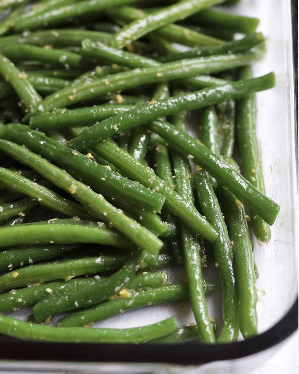 Lemon Garlic Roasted Green Beans
