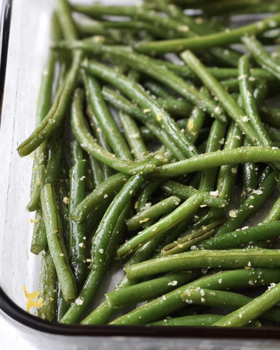 Lemon Garlic Roasted Green Beans