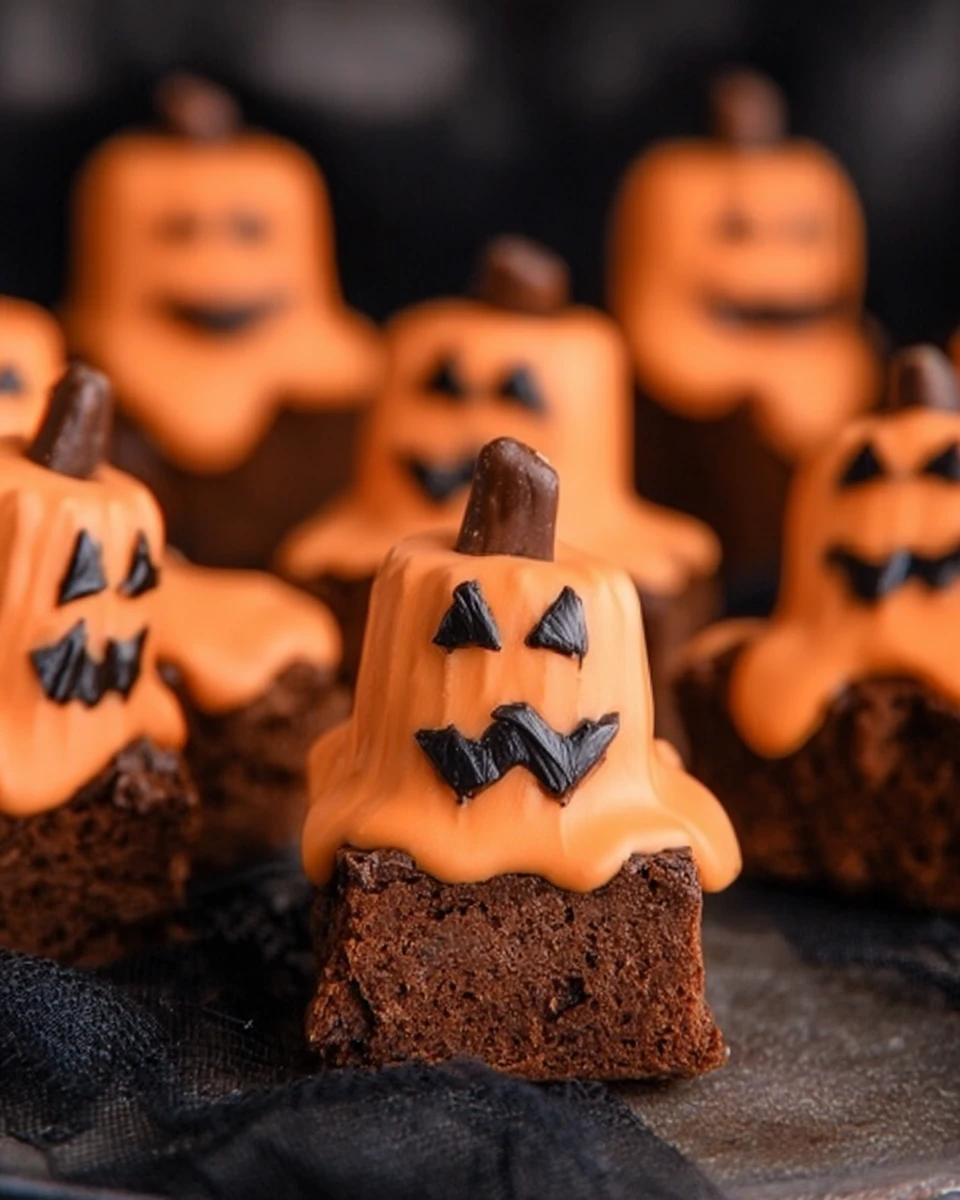 Melted Jack O’ Lantern Brownies