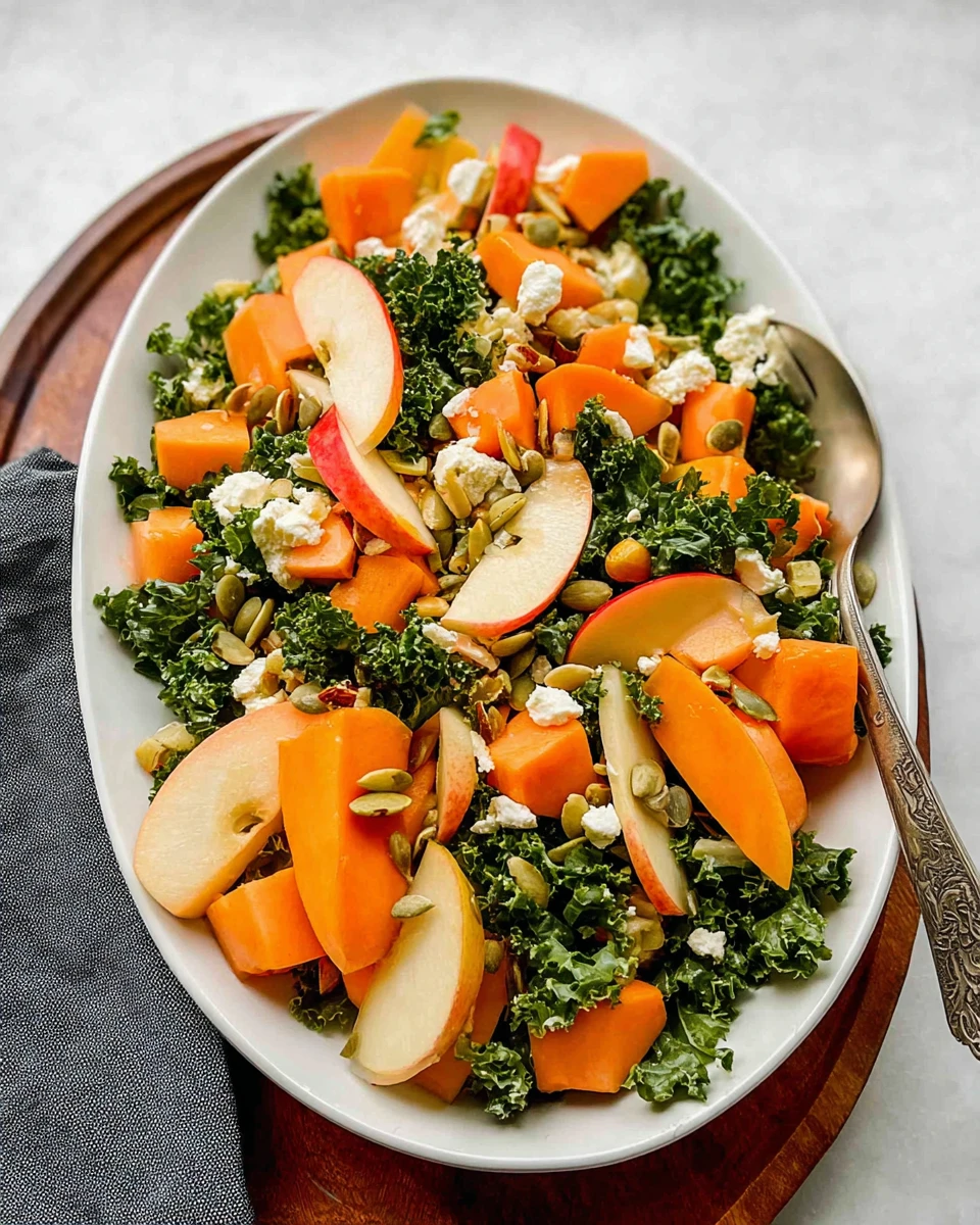 Persimmon Pear Kale Salad