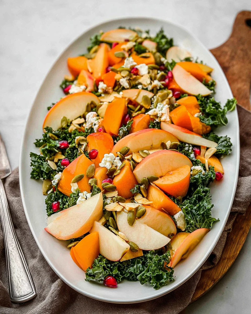 Persimmon Pear Kale Salad