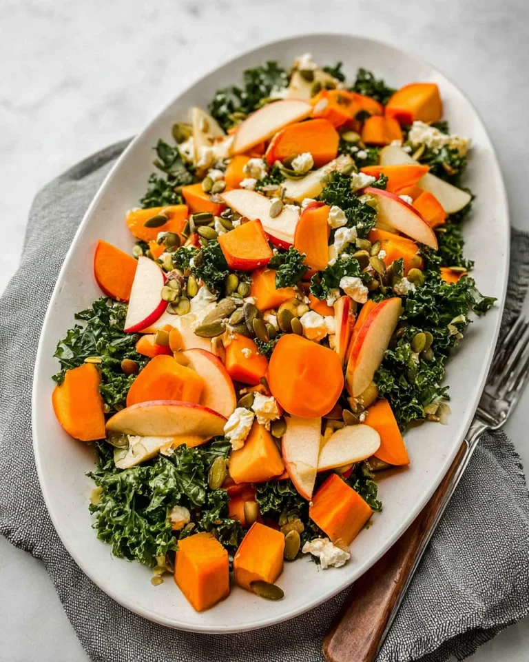 Persimmon Pear Kale Salad