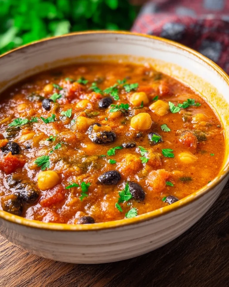 Pumpkin Chili with Black Beans and Chickpeas