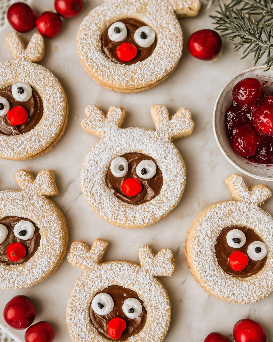 Reindeer Linzer Cookies