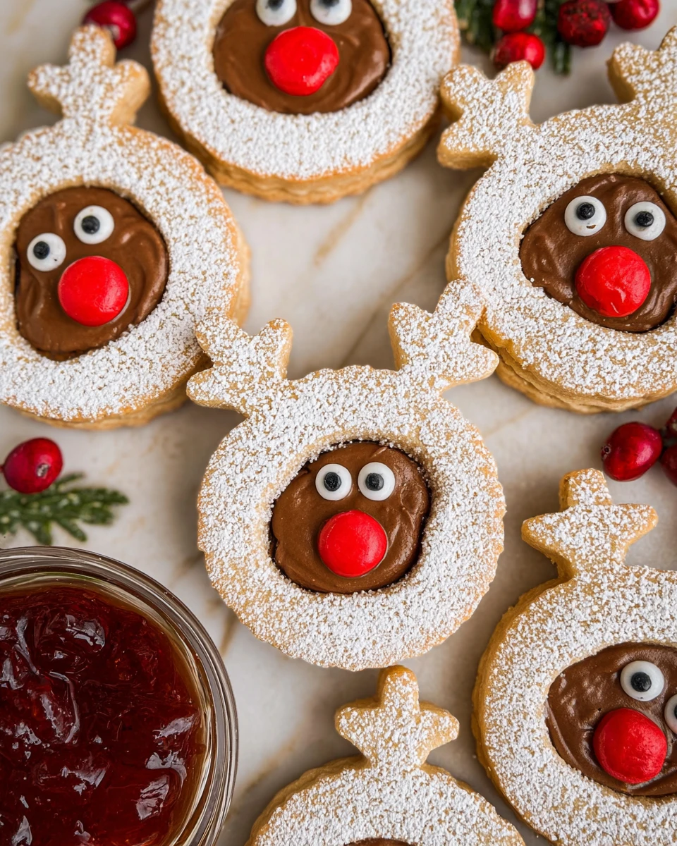 Reindeer Linzer Cookies
