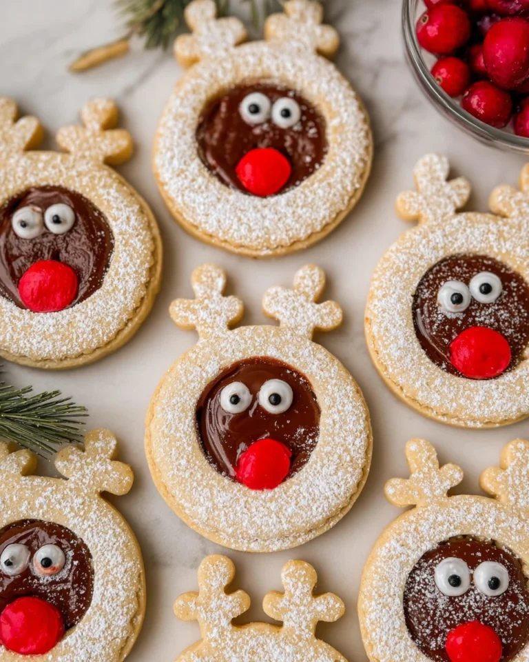 Reindeer Linzer Cookies