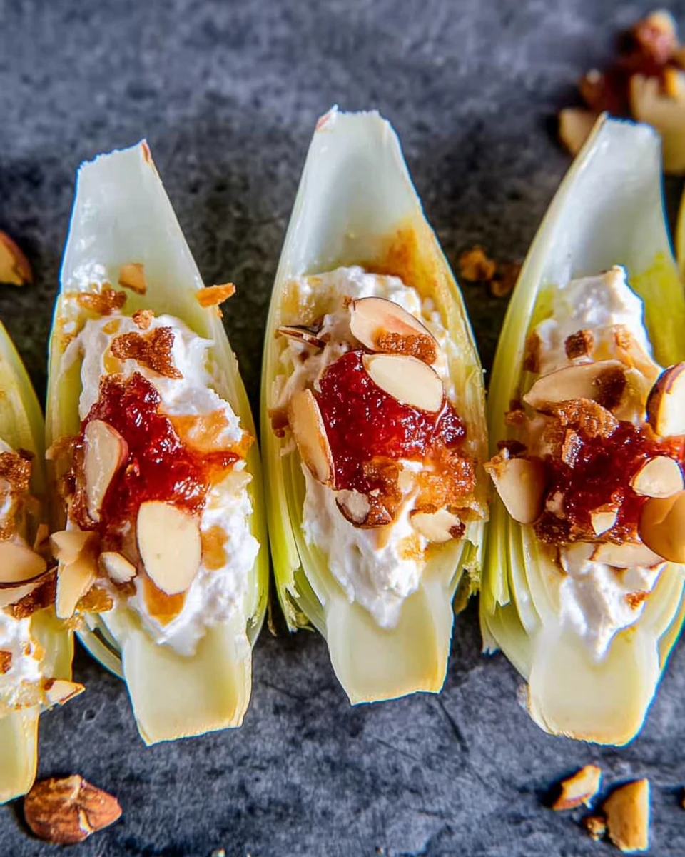Smokey Almond Cream Cheese Endive Bites