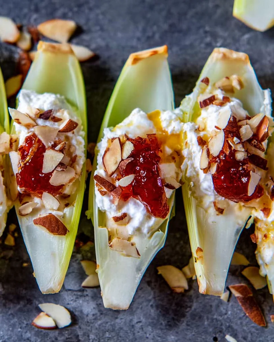 Smokey Almond Cream Cheese Endive Bites