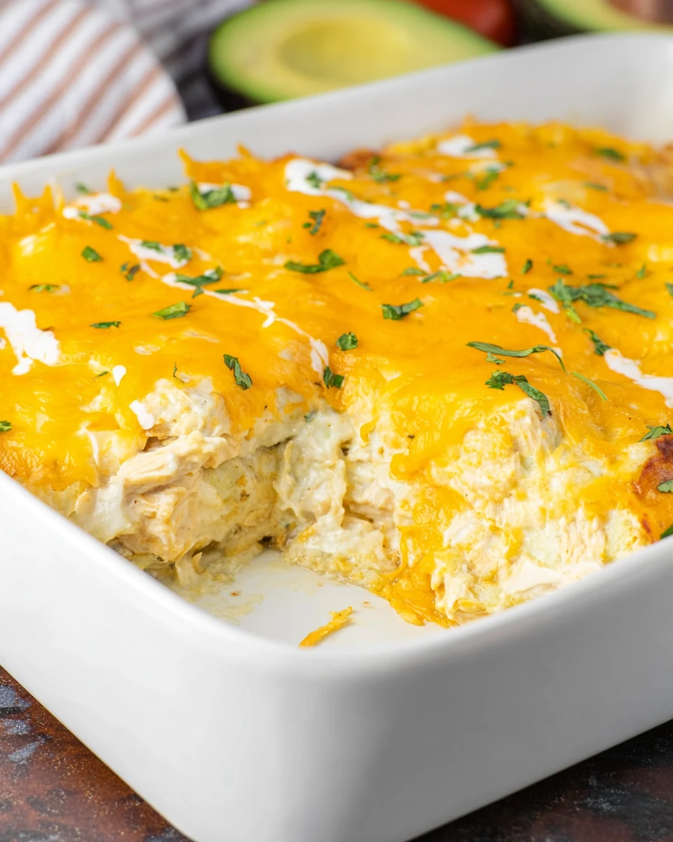 Sour Cream Chicken Enchilada Casserole