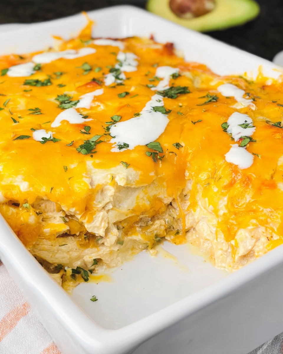 Sour Cream Chicken Enchilada Casserole
