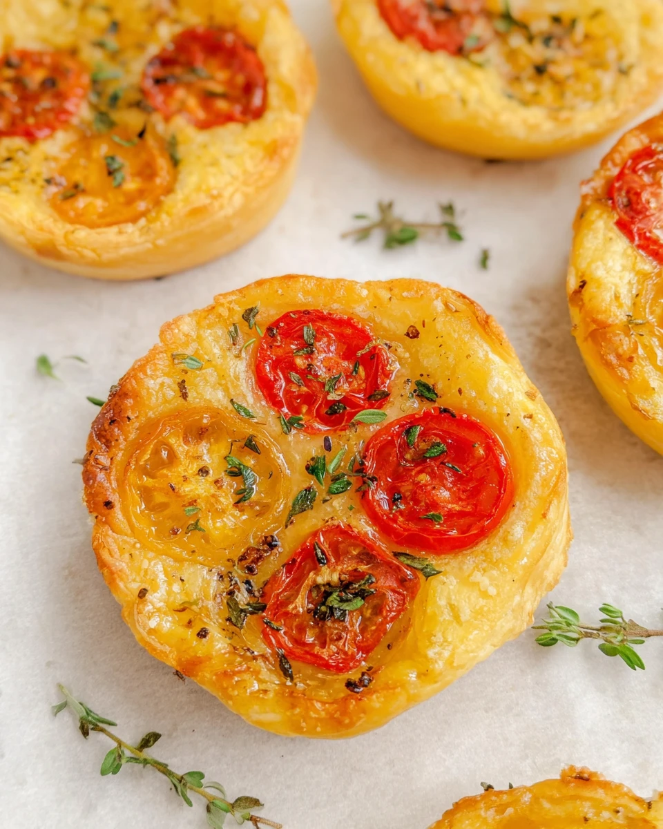 Tomato Upside Down Puff Pastry Tarts
