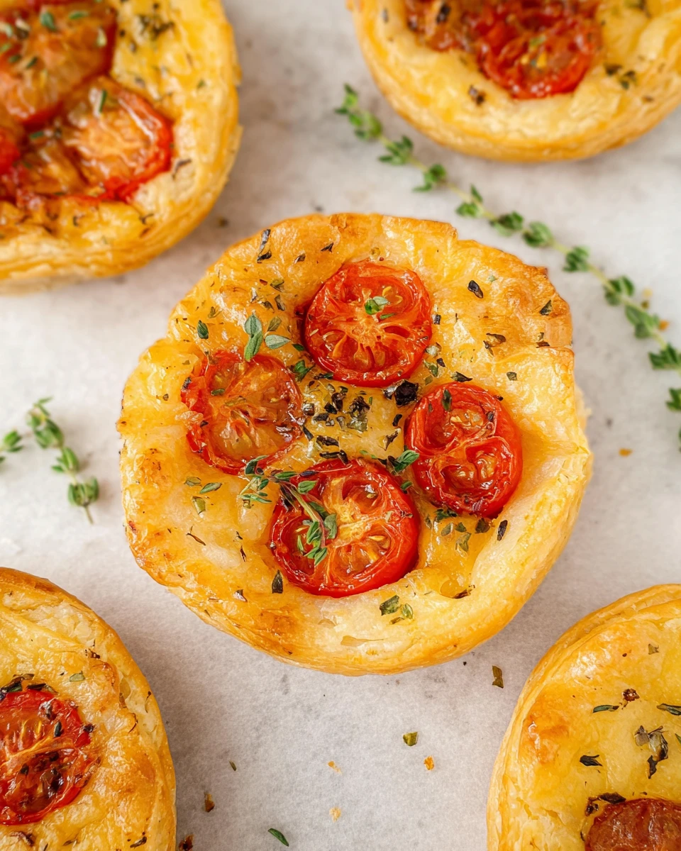 Tomato Upside Down Puff Pastry Tarts