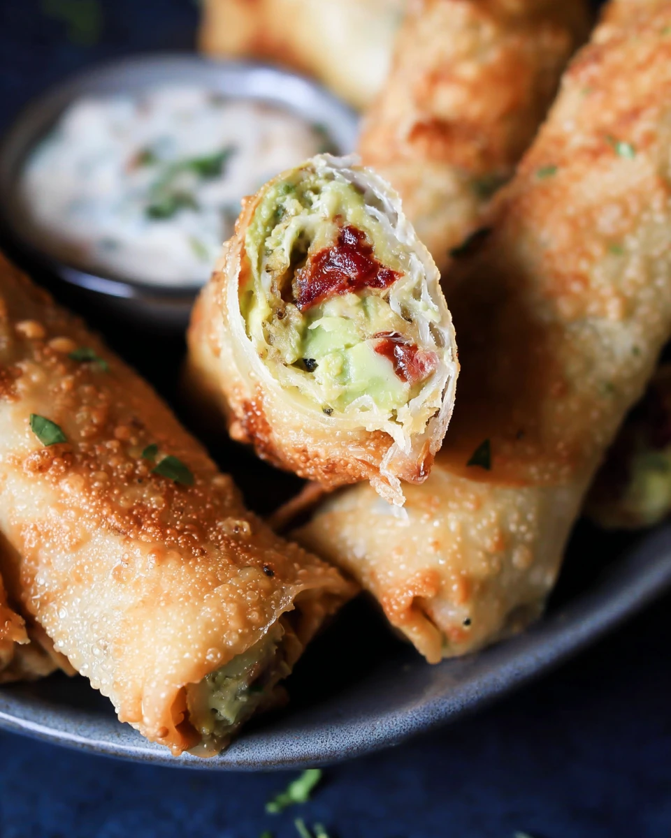 Avocado Sundried Tomato Egg Rolls