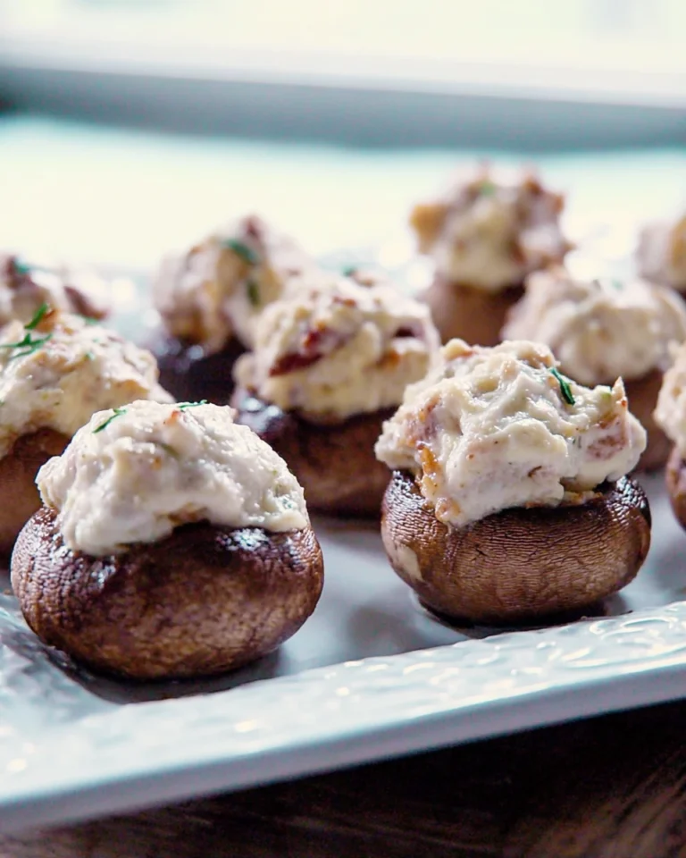 Beer Dip Stuffed Mushrooms