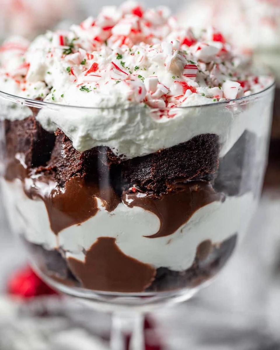 Quick Candy Cane Brownie Trifle