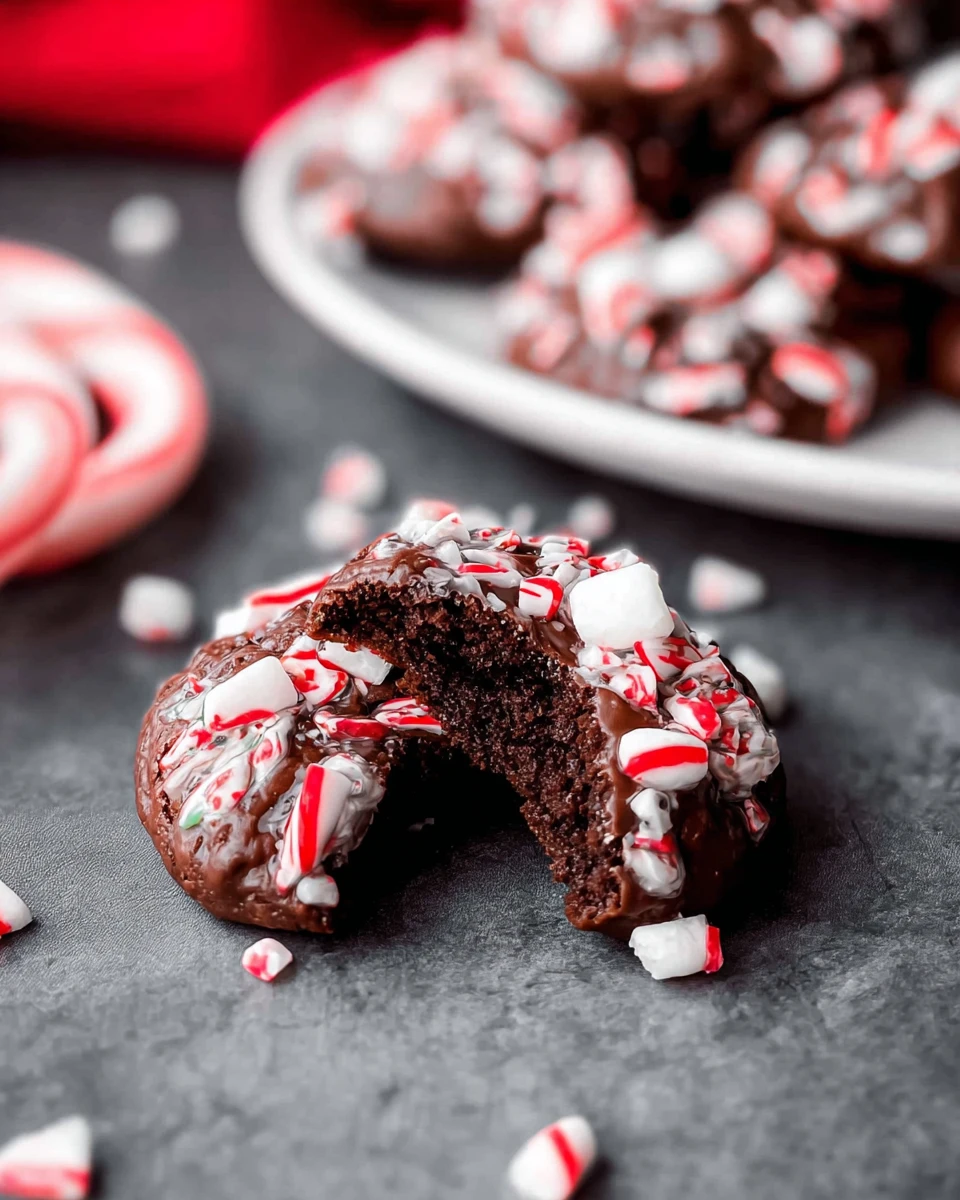 Chocolate Peppermint Kiss Cookies