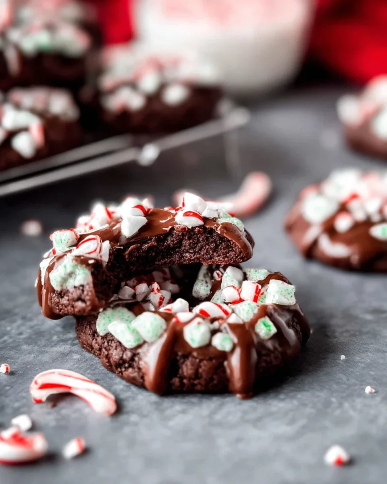 Chocolate Peppermint Kiss Cookies