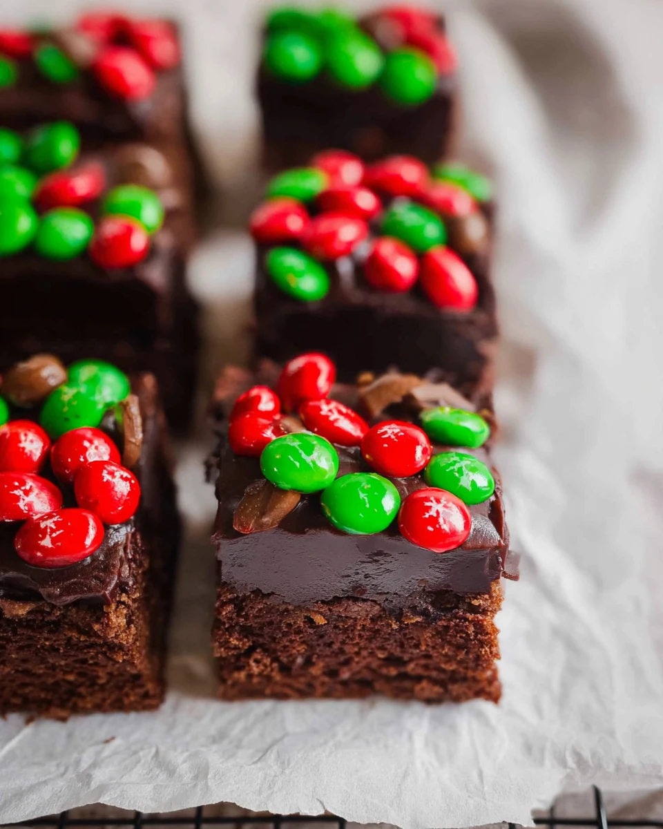 Christmas Brownies with Ganache Frosting
