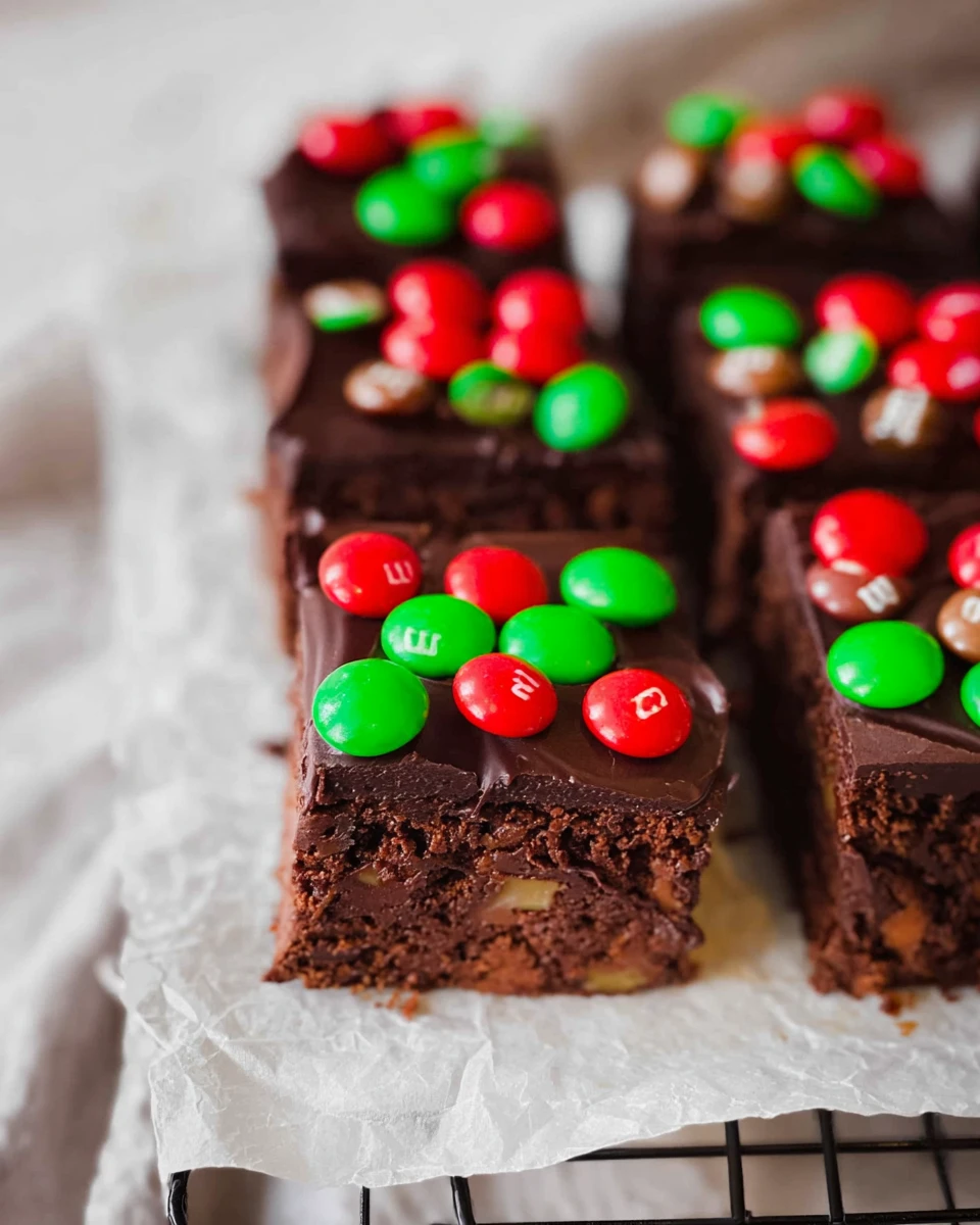 Christmas Brownies with Ganache Frosting