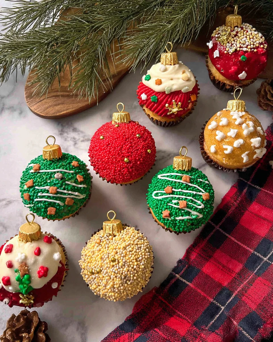 Christmas Ornament Cupcakes